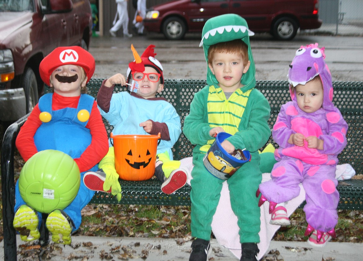 Pictured during the Plains Lions Club Halloween Costume Contest are, from left, Isaac, Mackenzie, Bransen and Nala at Fred Young Park.