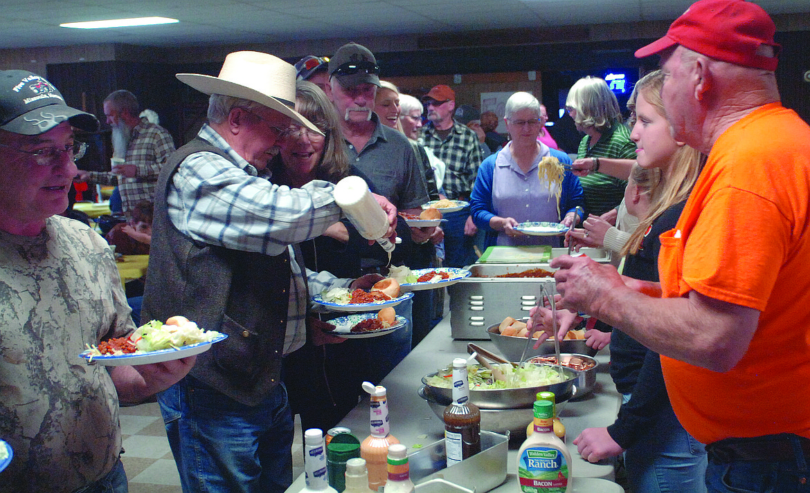 A spaghetti benefit dinner was featured last Saturday evening at the Plains VFW. The event, which also featured silent and live auctions, was a fundraiser for Cole Goodwin. He is recovering from a serious vehicle crash on Sept. 27. Proceeds will go toward building a handicapped-accessible ramp at Goodwin&#146;s home, widening the doorways and remodeling the bathroom. (Joe Sova photos/Clark Fork Valley Press)