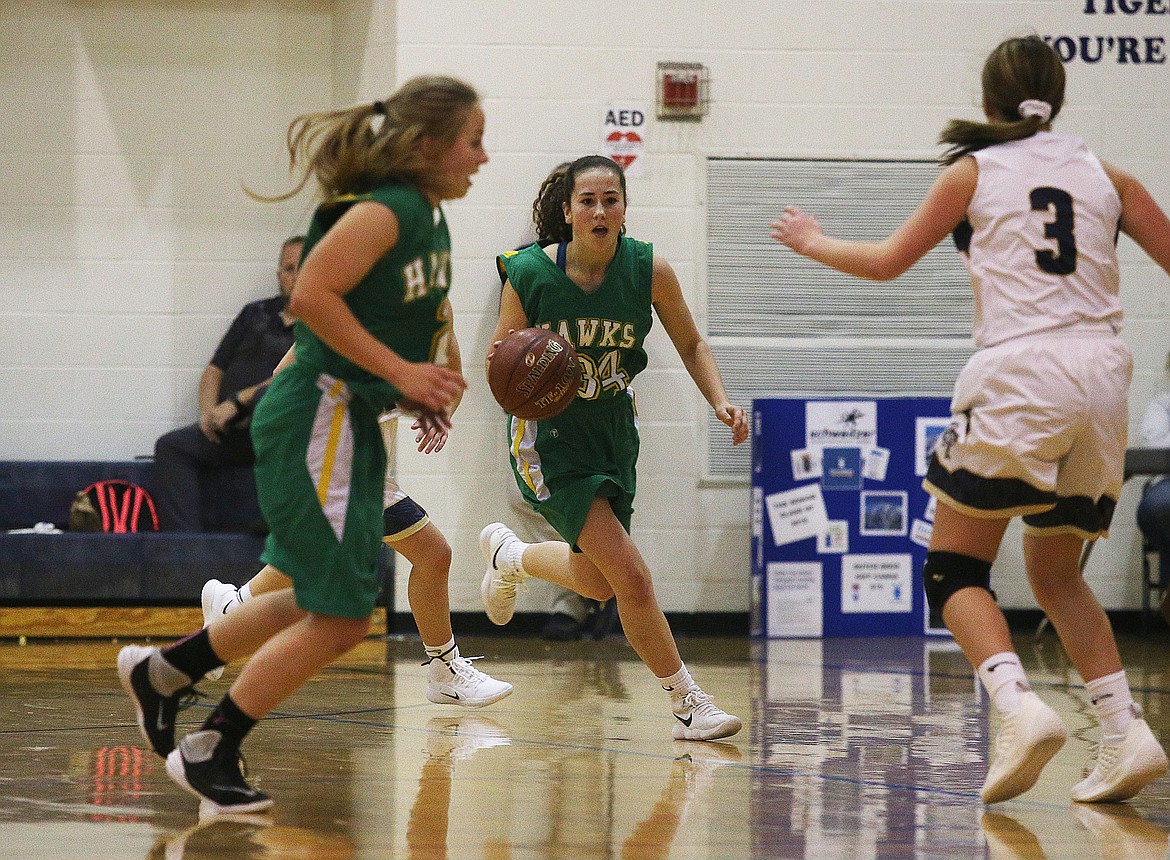 Lakeland&#146;s Abbey Neff dribbles the ball upcourt against Timberlake.