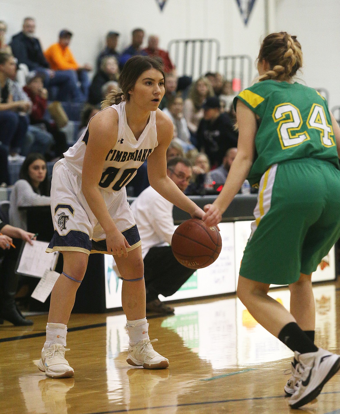 Timberlake&#146;s McKeeley Tonkin dribbles the ball in front of Lakeland&#146;s Izzy Kirk.