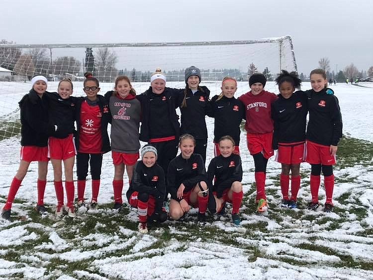 Courtesy photo
The Thorns Girls 07 Red soccer team tied EW Surf SC White 2-2 in their last fall game of league play last weekend. The Thorns got one goal each from Riley Brazle and Kennedy Hartzell. The Thorns finished 5-3-2 in league play, 9-7-3 overall in the fall. In the front row from left are Riley Brazle, Rachel Corette and Paige Hunt; and back row from left, Elle McGowan, Lily Bole, Izzy Morisette, Evelyn Bowie, Kennedy Hartzell, Lydia Lehosit, Kyndall Dolin, Libby Morrisroe, Jamie Lawrence, and Sophia Peressini. Not pictured are Annabelle Rogers and Natalie Thompson.