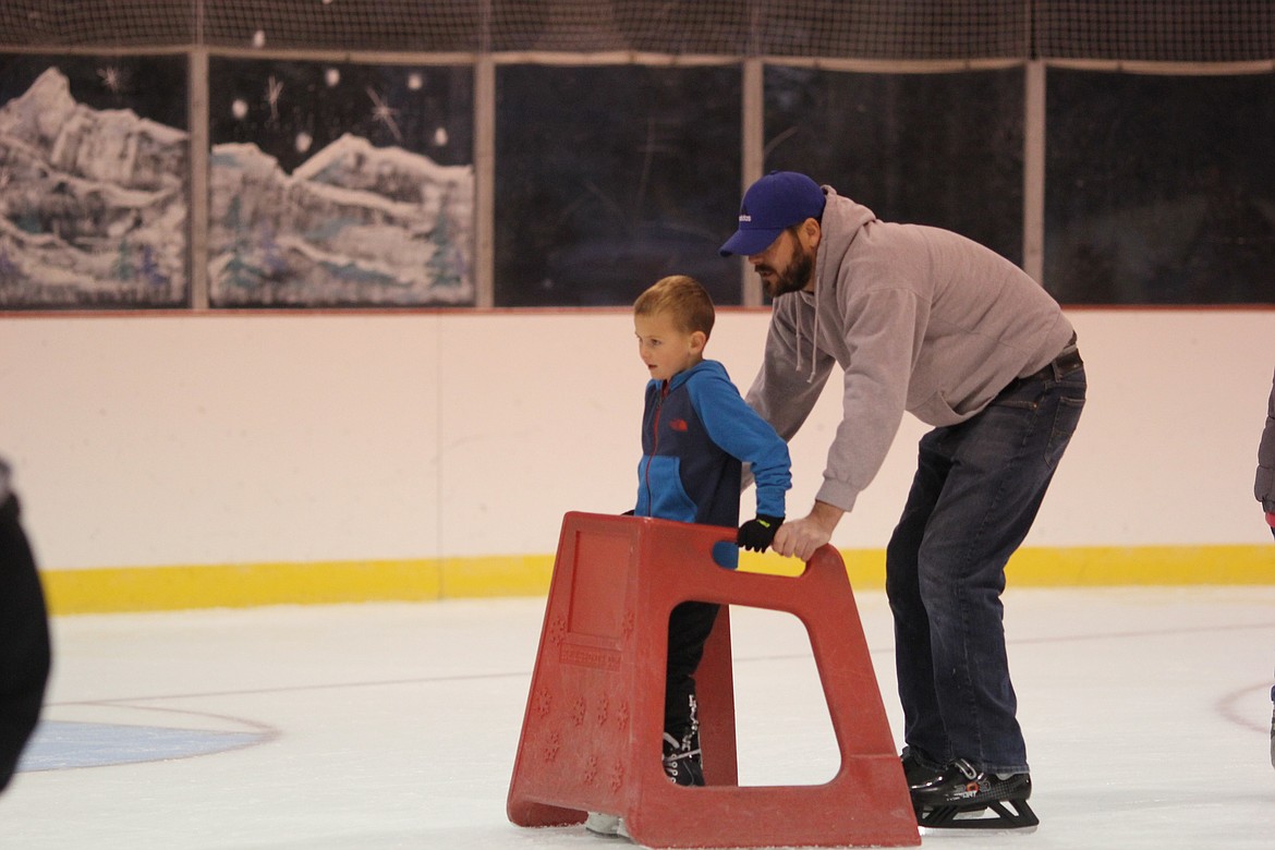 Emry Dinman/Columbia Basin Herald
The ice rink had special &#145;walkers&#146; for beginning skaters.