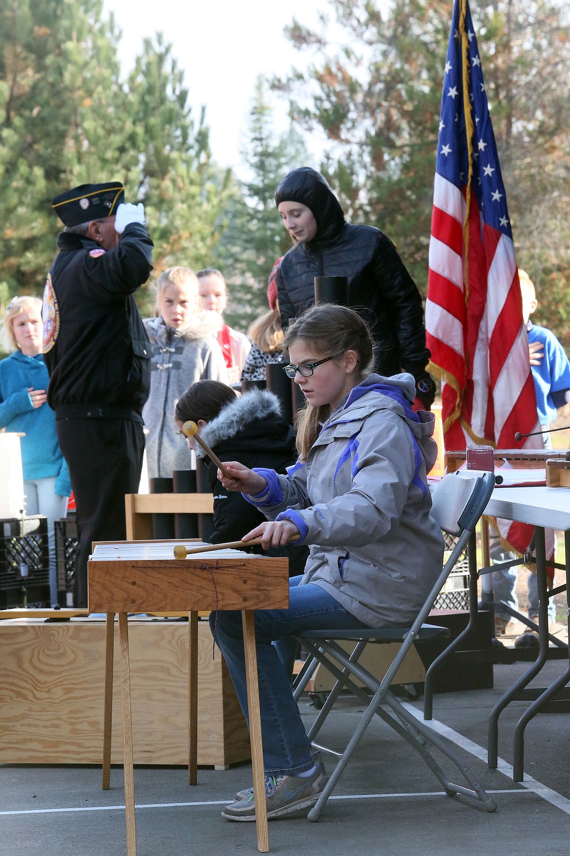 JUDD WILSON/Press
Members of the Hayden Meadows Marimba Music Makers performed the national anthem at the city of Hayden&#146;s annual Veterans Day ceremony Monday.