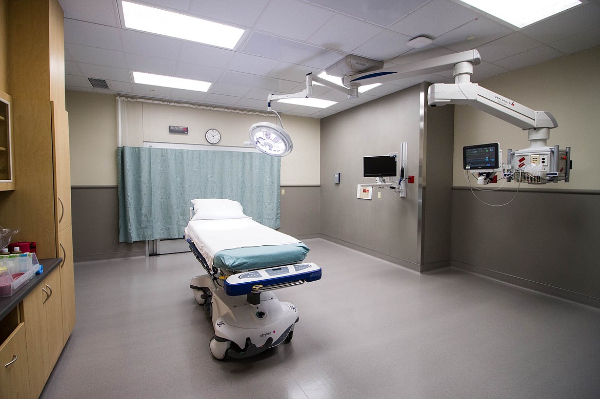 A new emergency department treatment room.