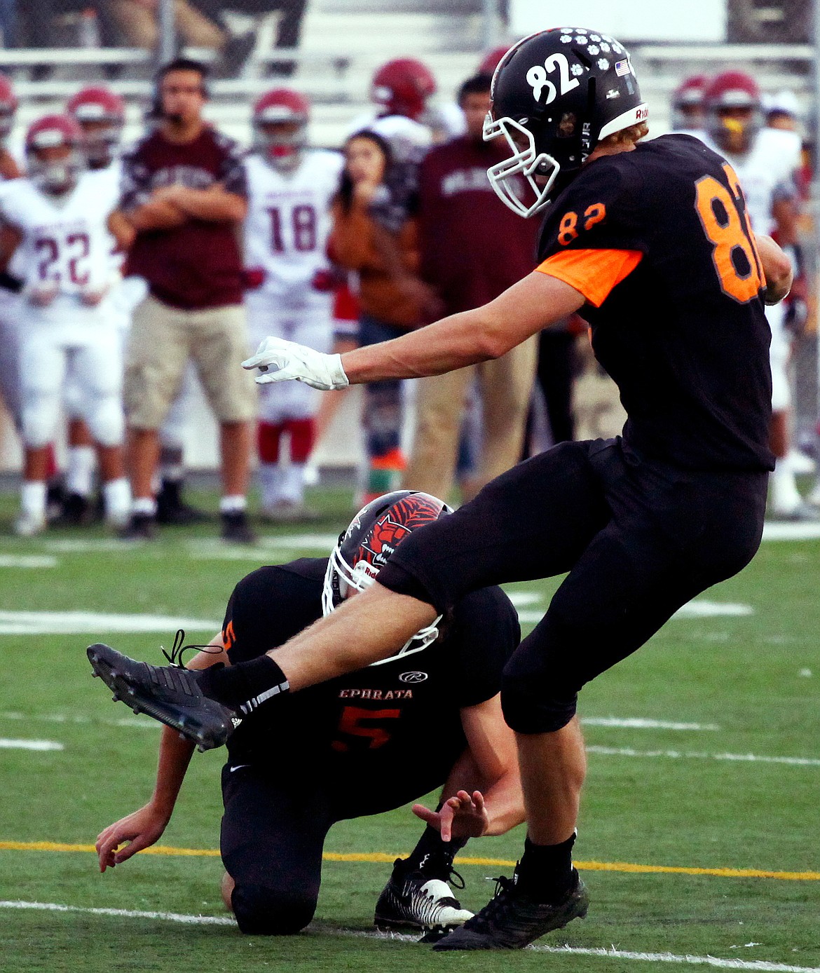 Rodney Harwood/Columbia Basin Herald
Ephrata senior Josh Benthem was named the first team CWAC placekicker and punter. He was also a first team wide receiver and the CWAC North Offensive Player of the Year.