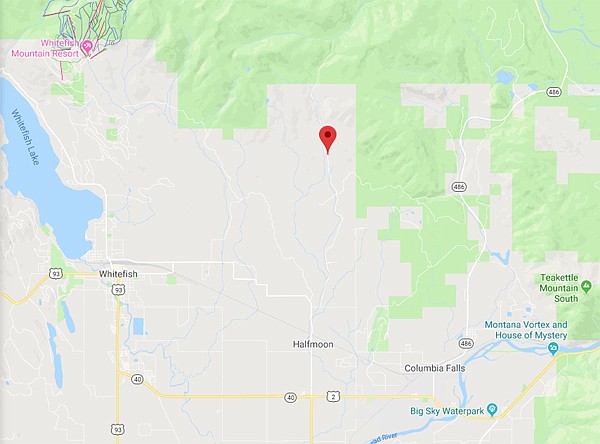 The red marker shows the general location of the Trumbull Canyon Road area where a bear attacked a hunter on Sunday. (Google maps)