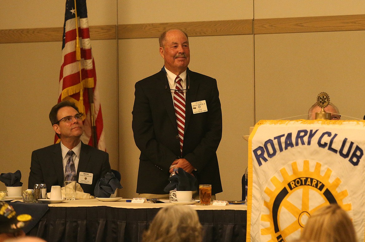 Rob Robinson is recognized at Coeur d&#146;Alene Rotary Club&#146;s lunch on Friday at The Coeur d&#146;Alene Resort. Robinson served in the Army National Guard from 1970-1976. (LOREN BENOIT/Press)