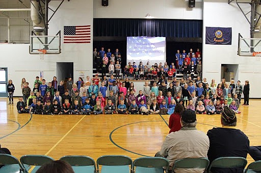 Mt. Hall Elementary students honor veterans at a recent assembly.

Courtesy photo