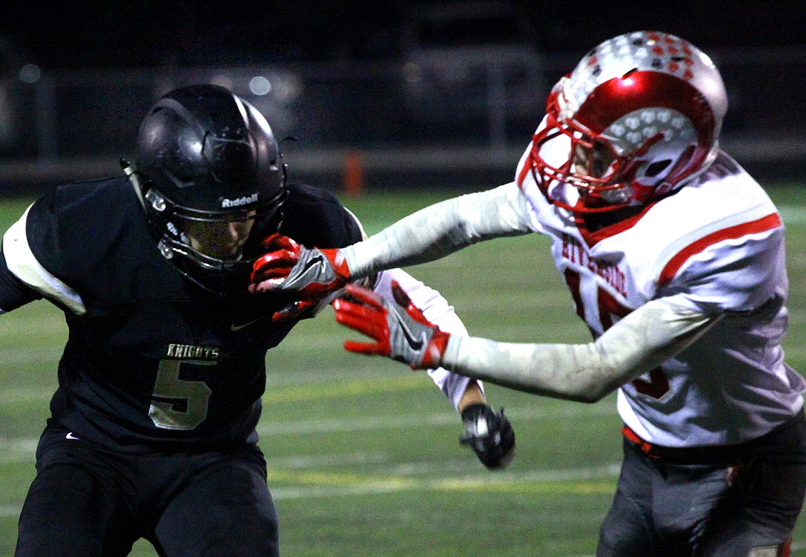 Rodney Harwood/Sun Tribune - The Riverside defense did everything it could to try and control Royal wide receiver Angel Farias (5), including hand fighting at the line of scrimmage.