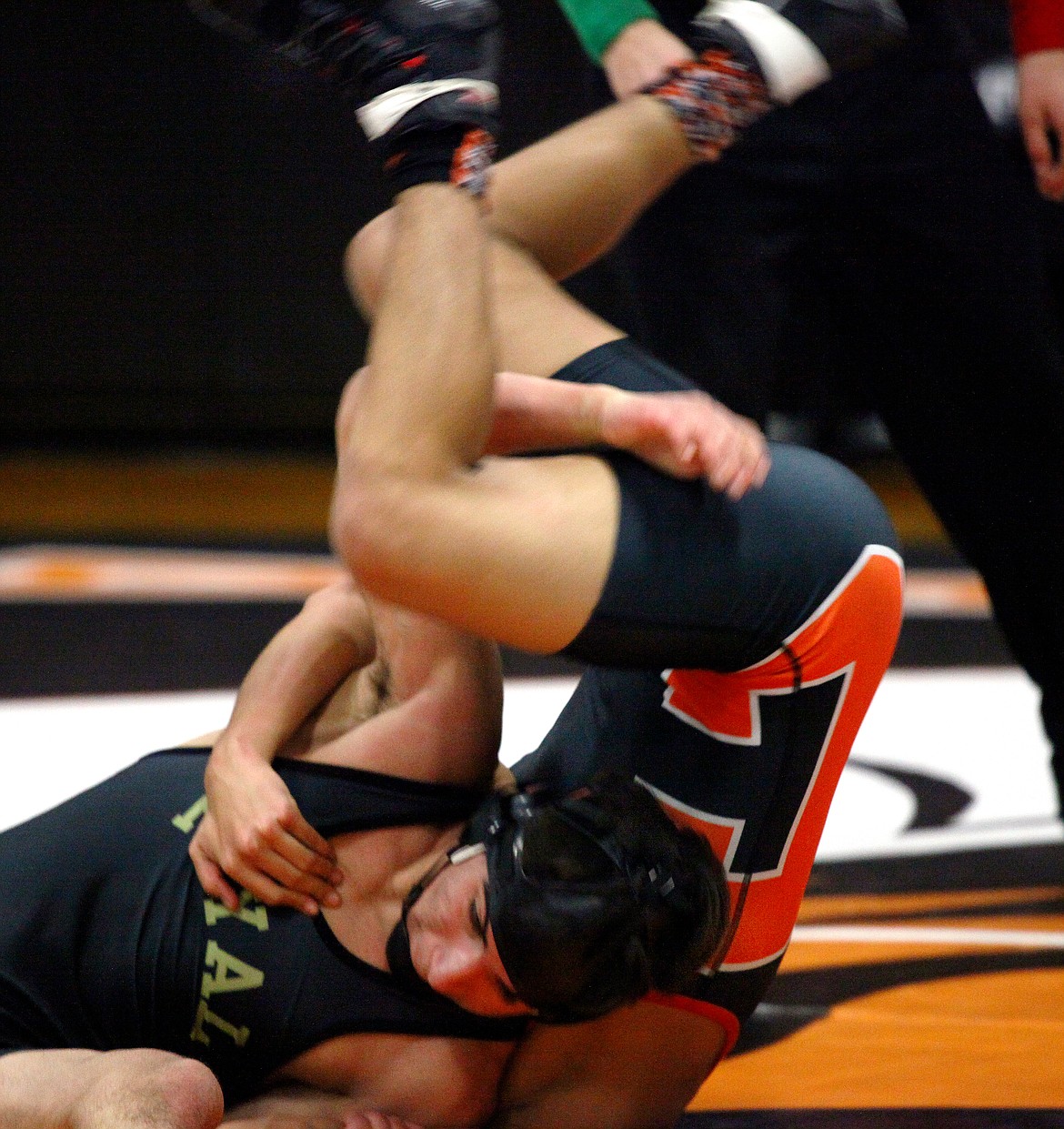 Rodney Harwood/Columbia Basin Herald
Royal senior Dominic Martinez, bottom, goes into the season as the No. 2 ranked 113-pounder in the 1A preseason poll by Washington Wrestling Report.