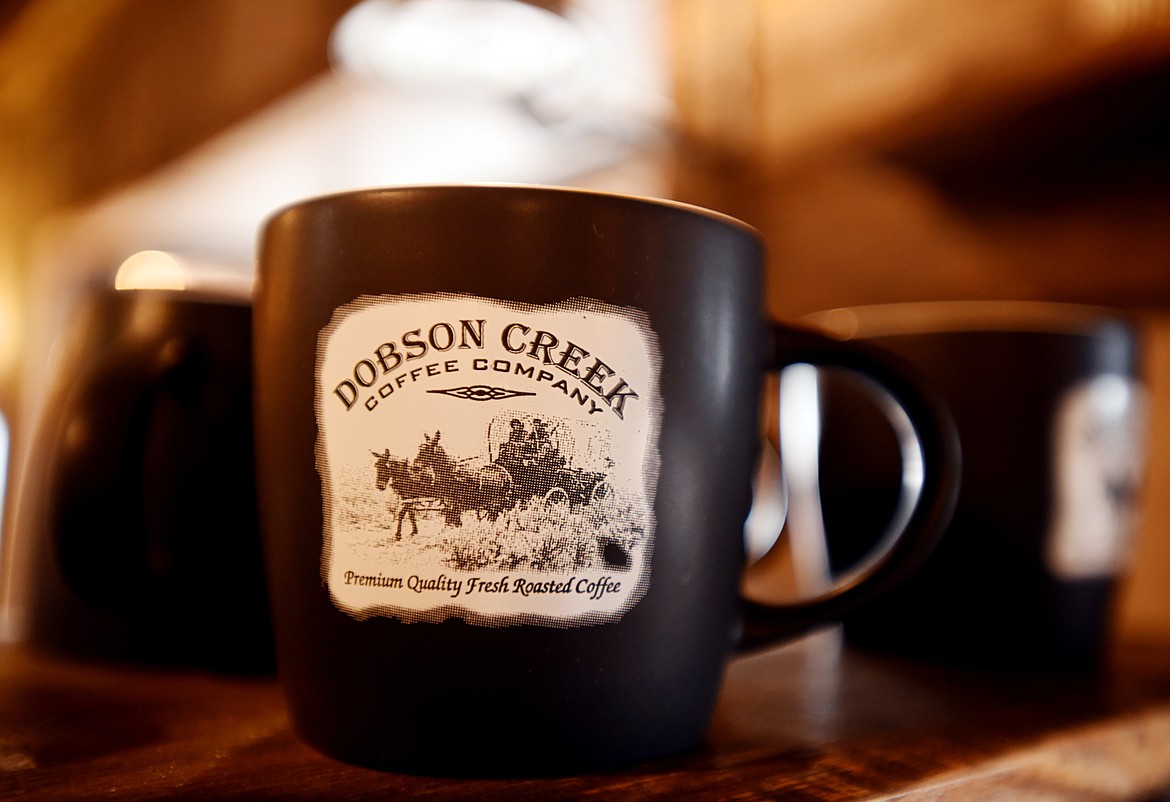 Coffee mugs on display at the the Dobson Creek Coffee Company on Tuesday, November 13, in Ronan.(Brenda Ahearn/Daily Inter Lake)