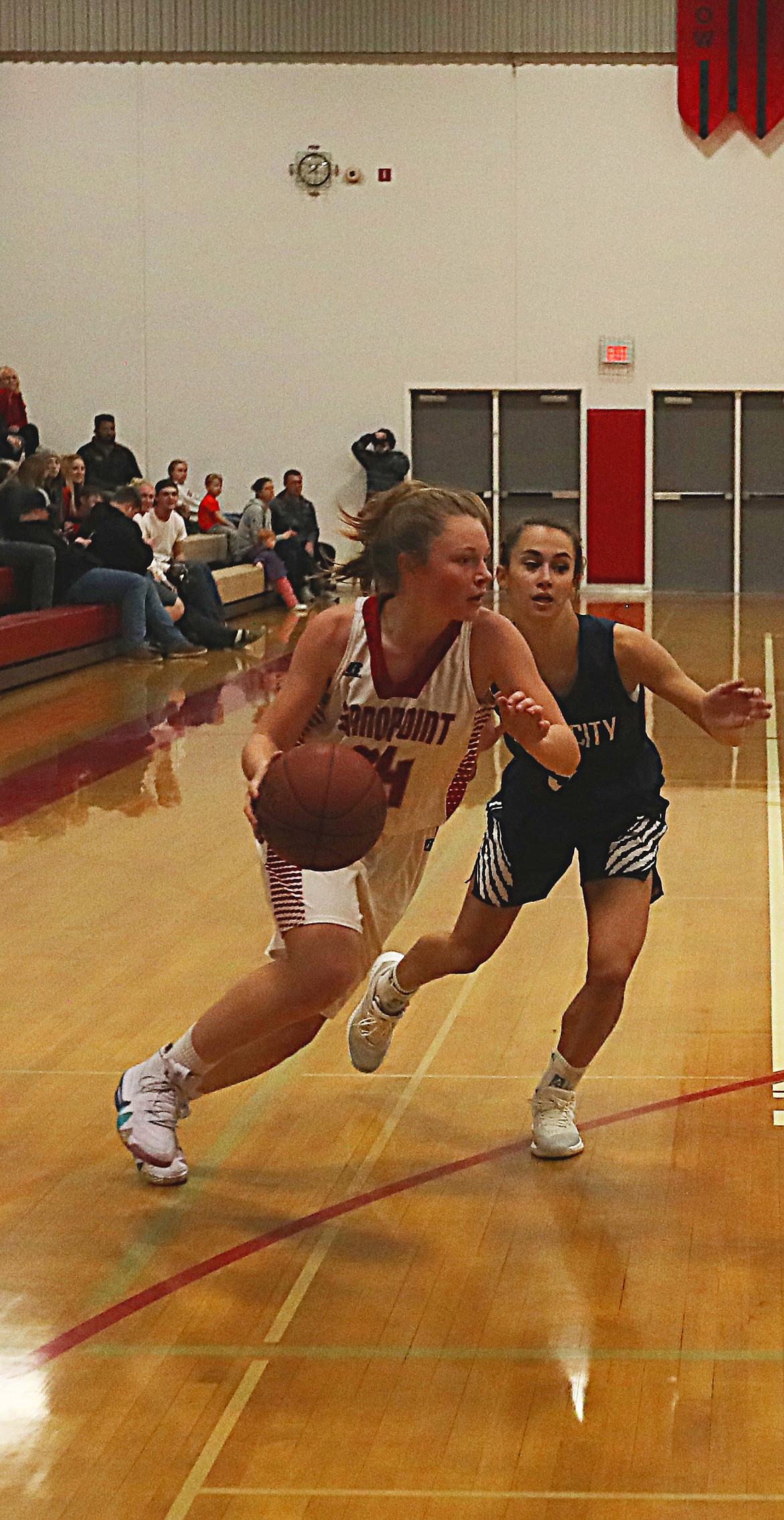 Sophomore guard Kaylee Banks beats her defender off the dribble.