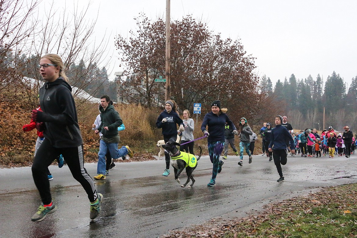 There were several dogs that eagerly participated in the Turkey Trot.