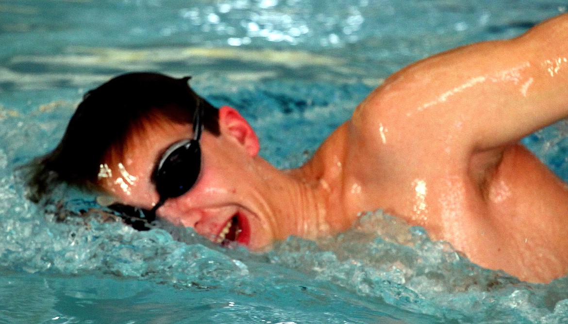 Rodney Harwood/Columbia Basin Herald
Moses Lake sophomore Zach Washburn qualified for all eight events at the state meet and set three school records last year. He will become the youngest swimmer from Moses Lake to ever swim at the Junior nationals next month in Austin, Texas.