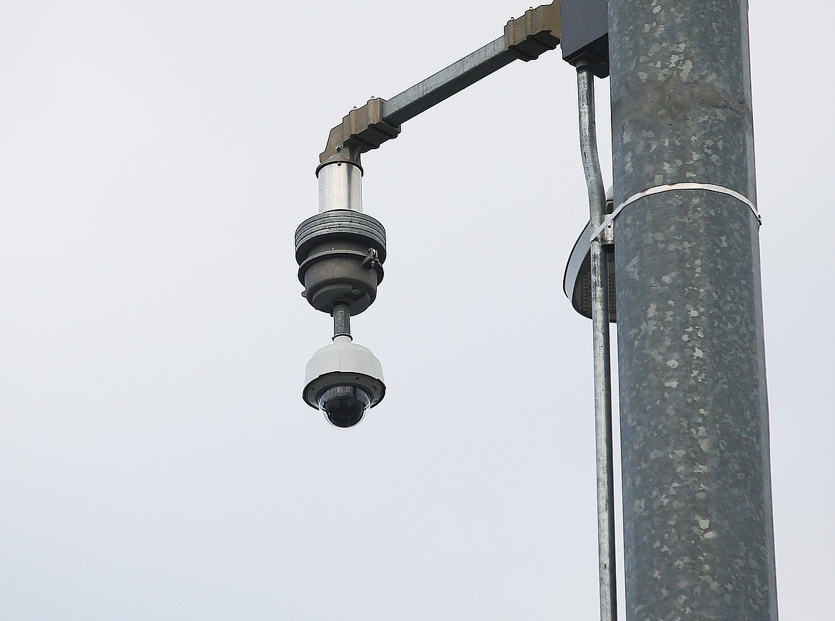 This is a live-feed and incident management camera that the Idaho Transportation Department uses on Northwest Boulevard at Interstate 90. These cameras are used to monitor traffic incidents and flow and do not record information. (LOREN BENOIT/Press)