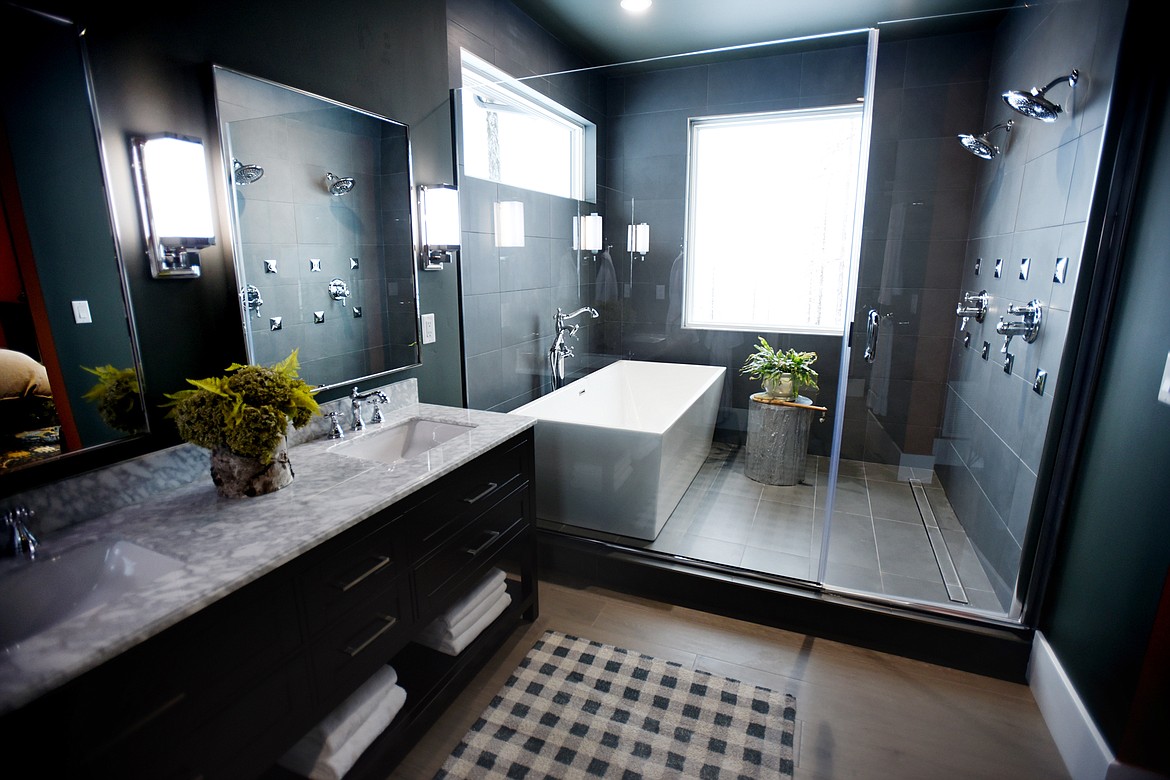 Interior of the master bathroom of the HGTV Dream Home 2019 on Big Mountain in Whitefish, Montana.(Brenda Ahearn/Daily Inter Lake)