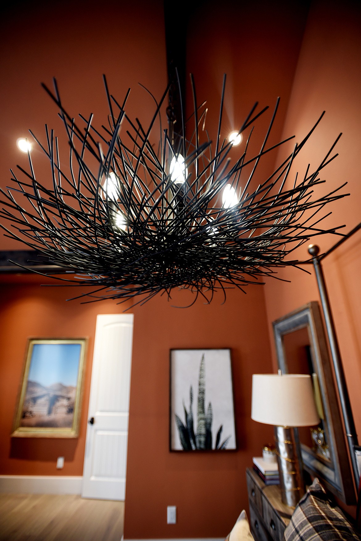 Chandelier over the master bedroom of the HGTV Dream Home 2019 on Big Mountain in Whitefish, Montana.(Brenda Ahearn/Daily Inter Lake)