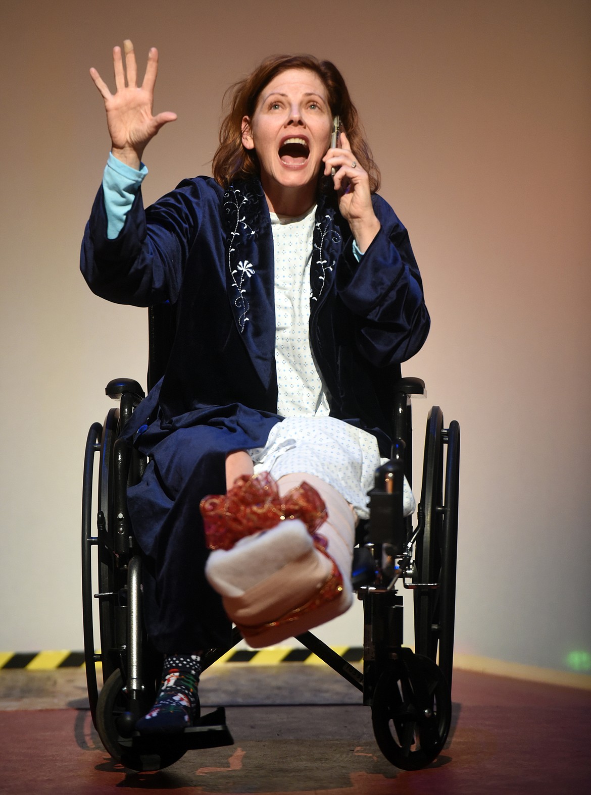 Mrs. Armstrong, played by ChrisMarie Campbell, in a dress rehearsal of &#147;The Best Christmas Pageant Ever.&#148;