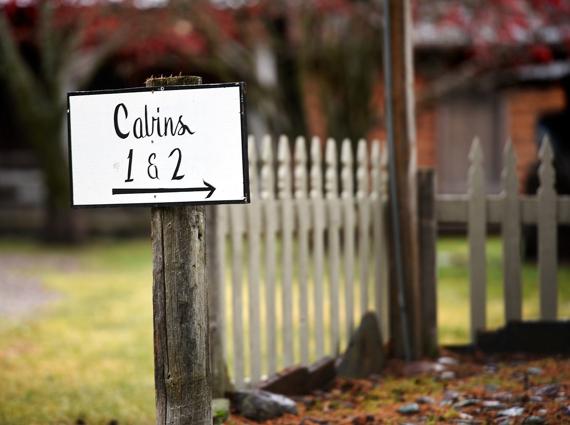 Directions to the cabins at The Nest on Wednesday afternoon, November 28, in Ferndale.(Brenda Ahearn/Daily Inter Lake)