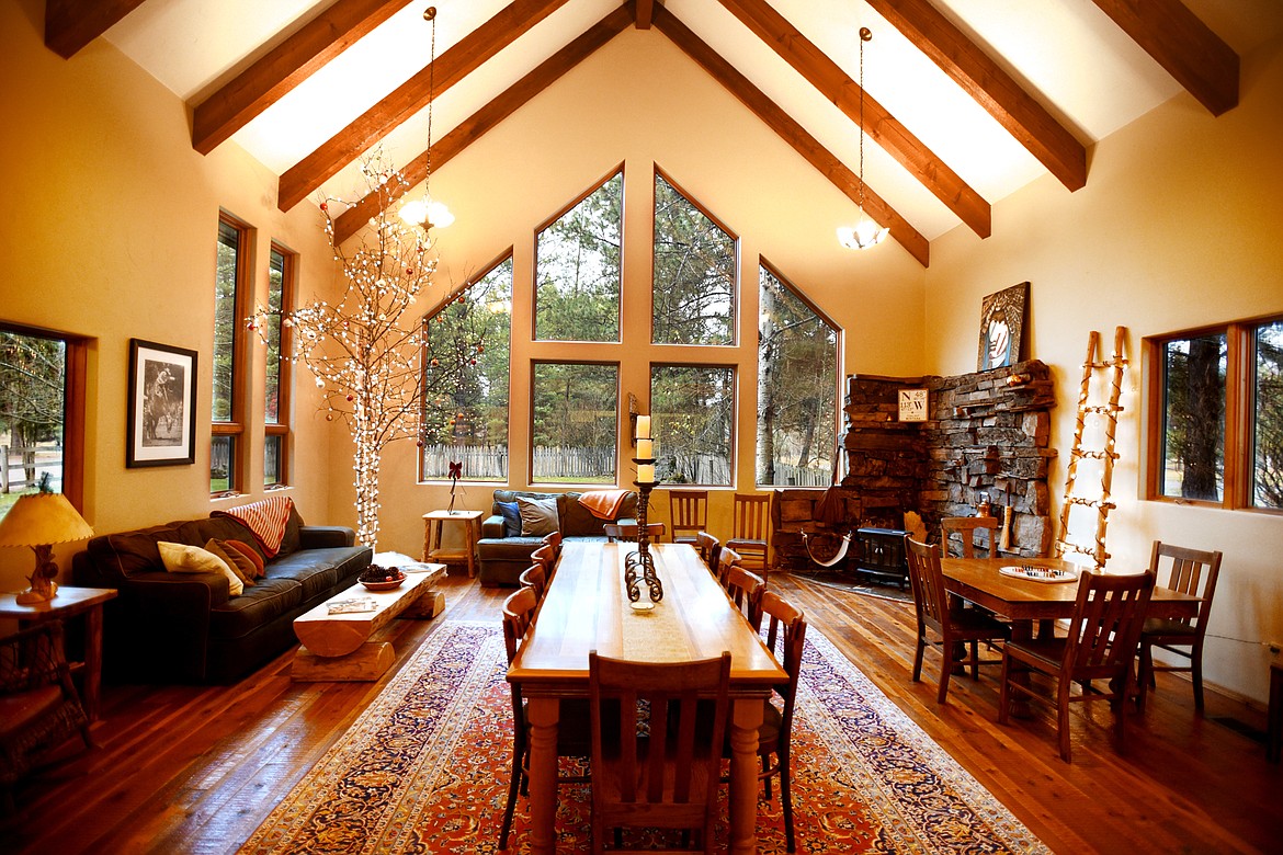 Interior of the main guest house at The Nest as Pam and Mike Roessman begin decorating for the holidays.