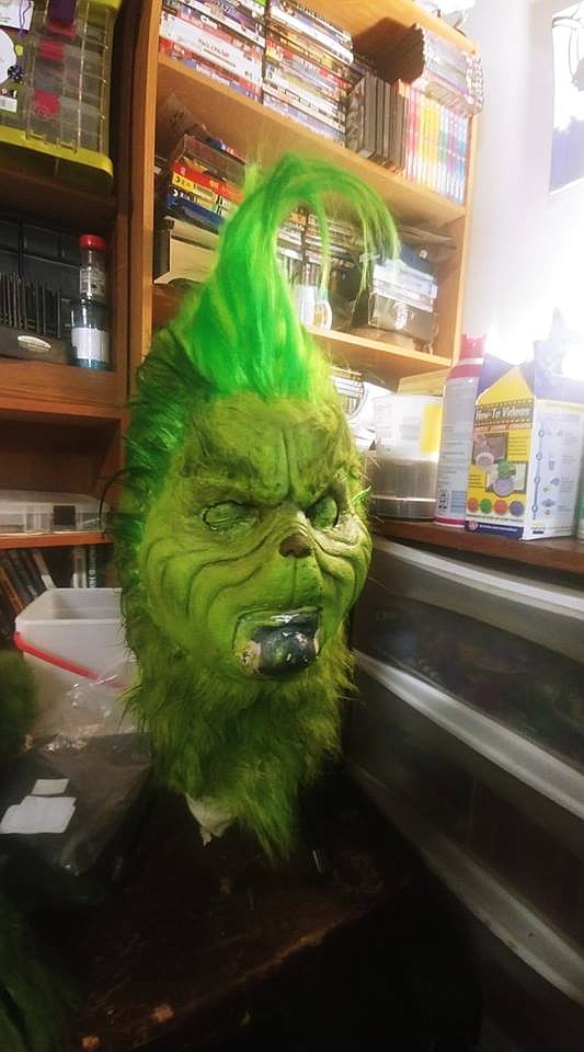 Sibert made the Grinch head out of a latex mask and green fake fur. (Photo courtesy of Matt Sibert)