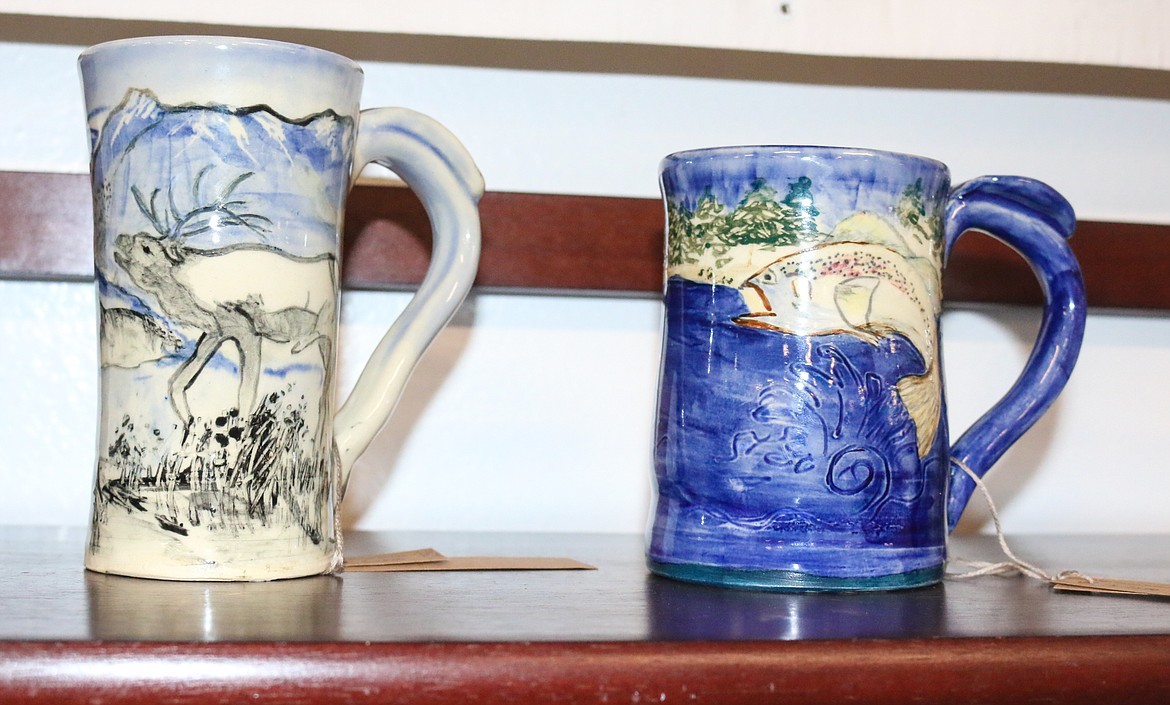 Photo by MANDI BATEMAN
The fair featured many items made here in Boundary County such as these mugs from Mud Slinger Pottery.