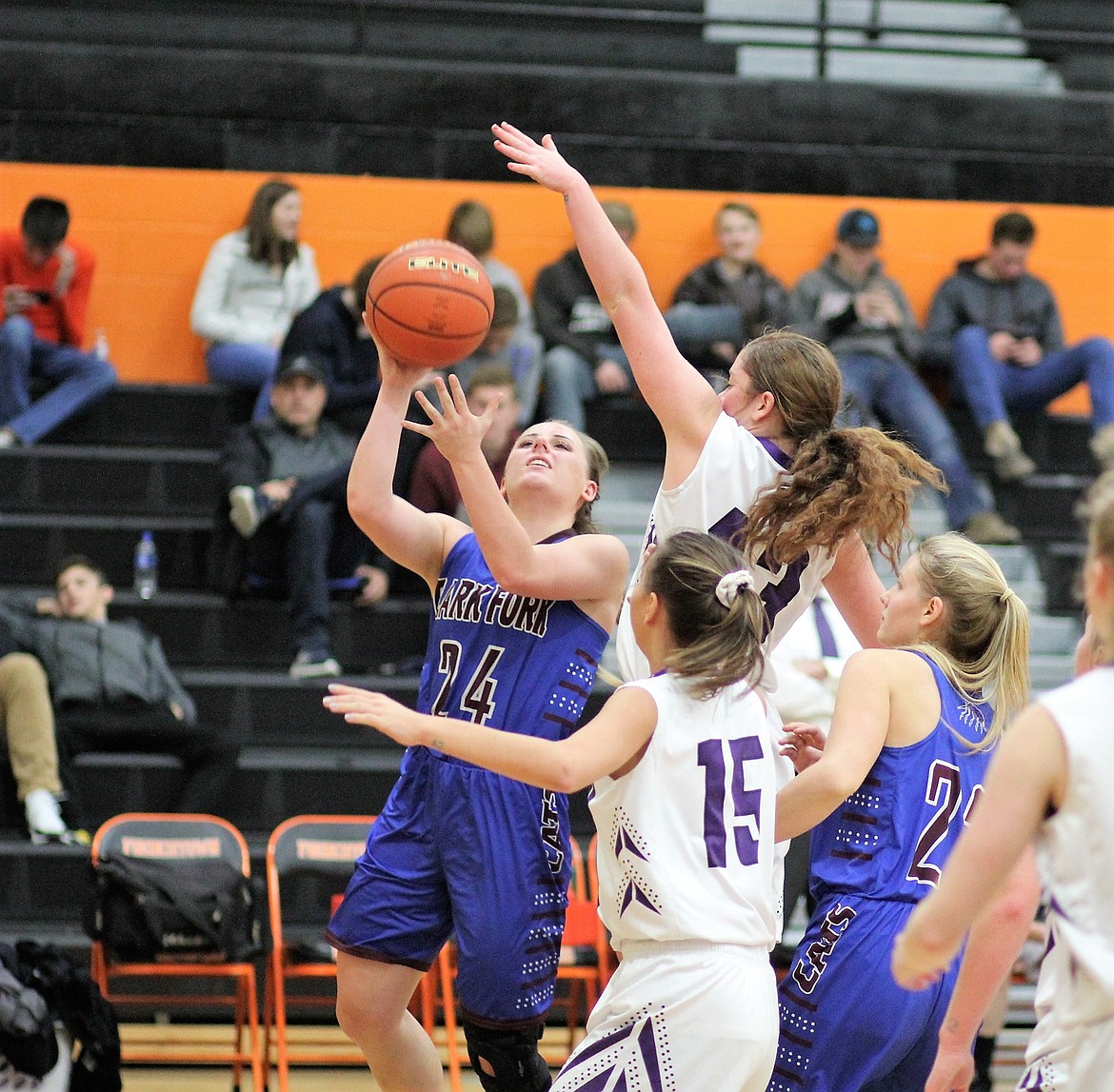 Margaret Parkin goes for a layup during a game against Charlo at the Tip-Off Tournament in Frenchtown. The Cats lost to Charlo, 52-31.