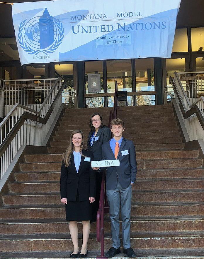 Three students from Heritage Learning, a home school group in Kalispell, also competed at the Model United Nations High School Conference.