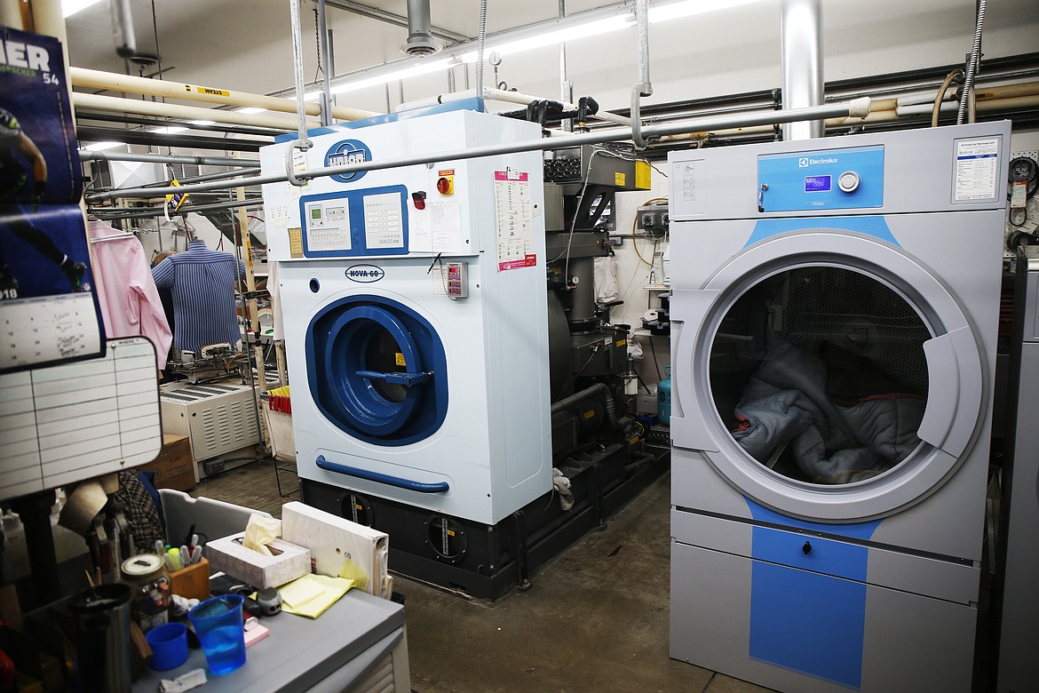 The dry cleaning machine is part of the Sanitone system. It&#146;s an environmental upgrade to the old perchloroethylene, or PERC, systems used in the past. (LOREN BENOIT/Press)