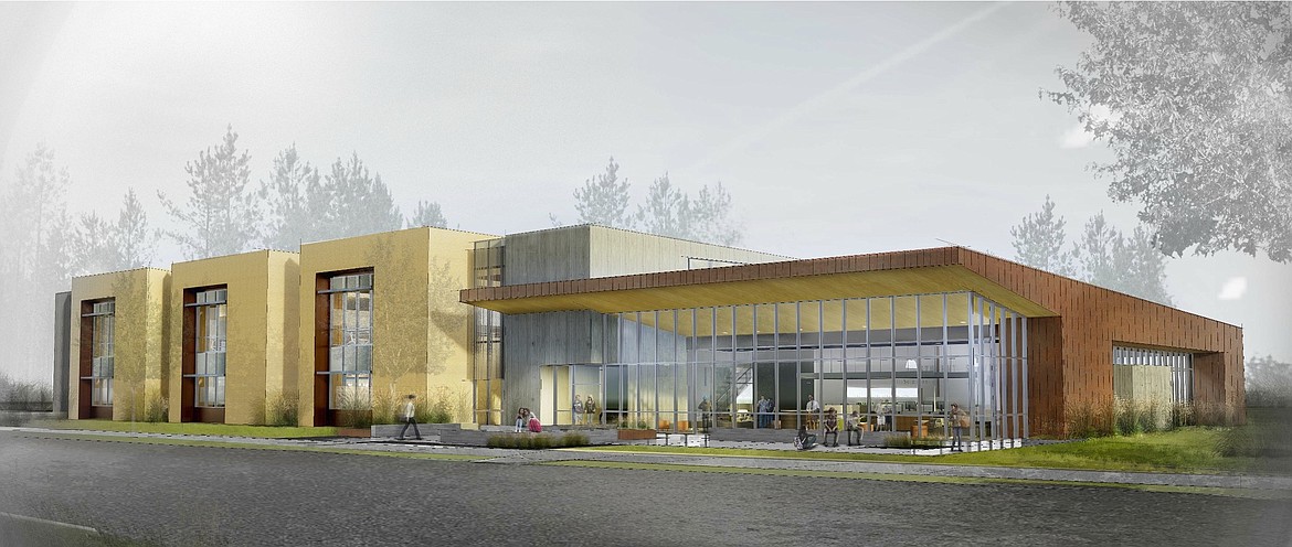 The collaborative education facility being built on the North Idaho College campus has been named the Bob and Leona DeArmond Building. It will be shared by NIC, the University of Idaho and Lewis-Clark State College. (Rendering courtesy of North Idaho College)