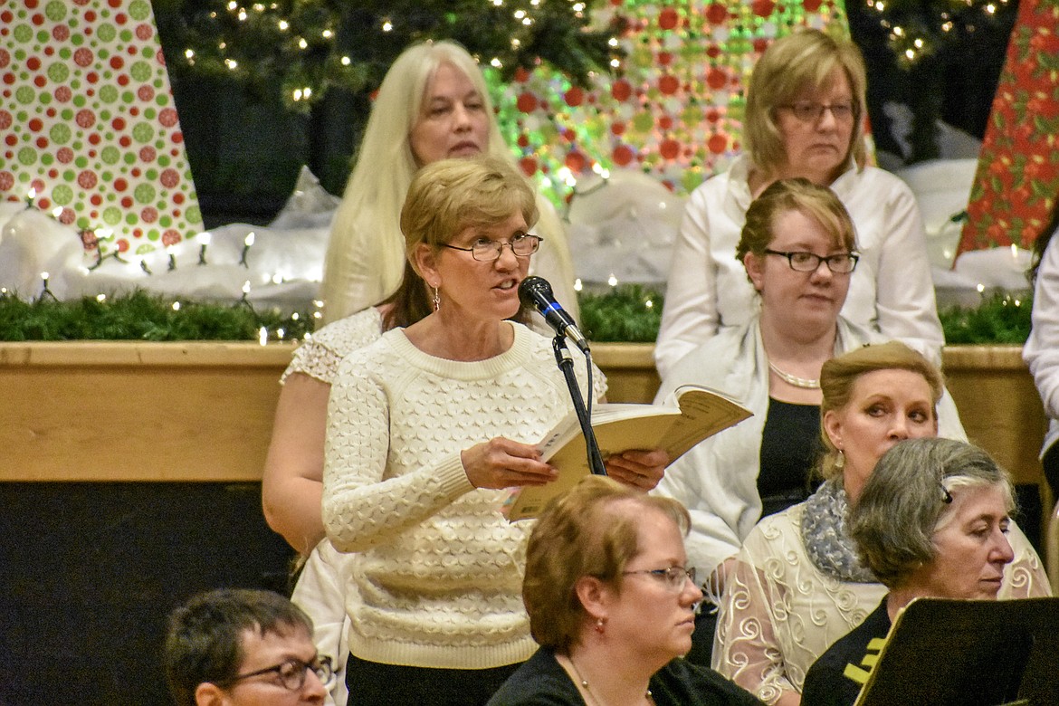 Lois Kotzin sings &quot;There Were Shepherds Abiding in the Fields&quot; during the performance of Handel's Messiah at the Libby Memorial Center Saturday. (Ben Kibbey/The Western News)