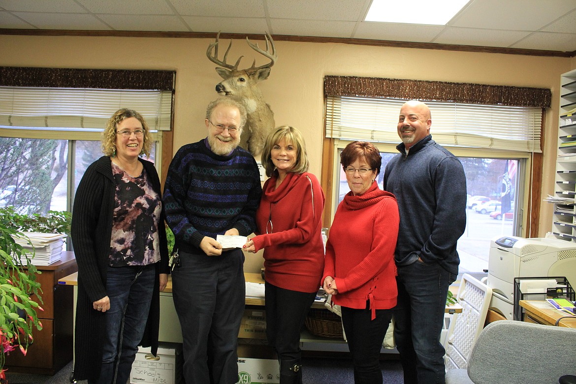 The Mineral County We Care Foundation has partnered with Shyrock RV Park and the Gail E. Baumkirchner Charitable Foundation. For every lot sold, they will donate $1,000 to We Care. From left to right are Mary and Dennis Yarnall, Gail Baumkirchner, and Anne and Chris Lane. (Kathleen Woodford/Mineral Independent)