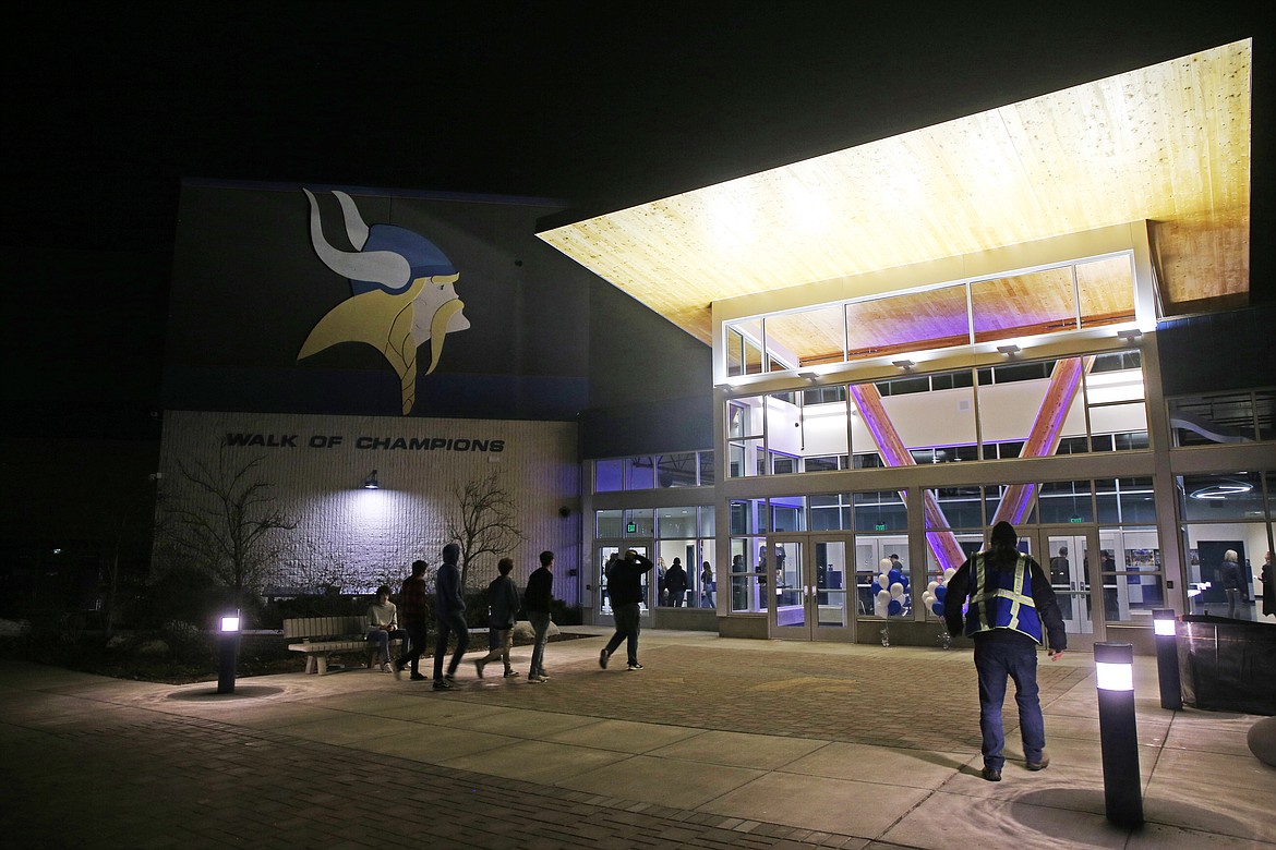 Attendees enter Viking Court through the new Coeur d&#146;Alene High School entrance before Friday night&#146;s game against North Central.