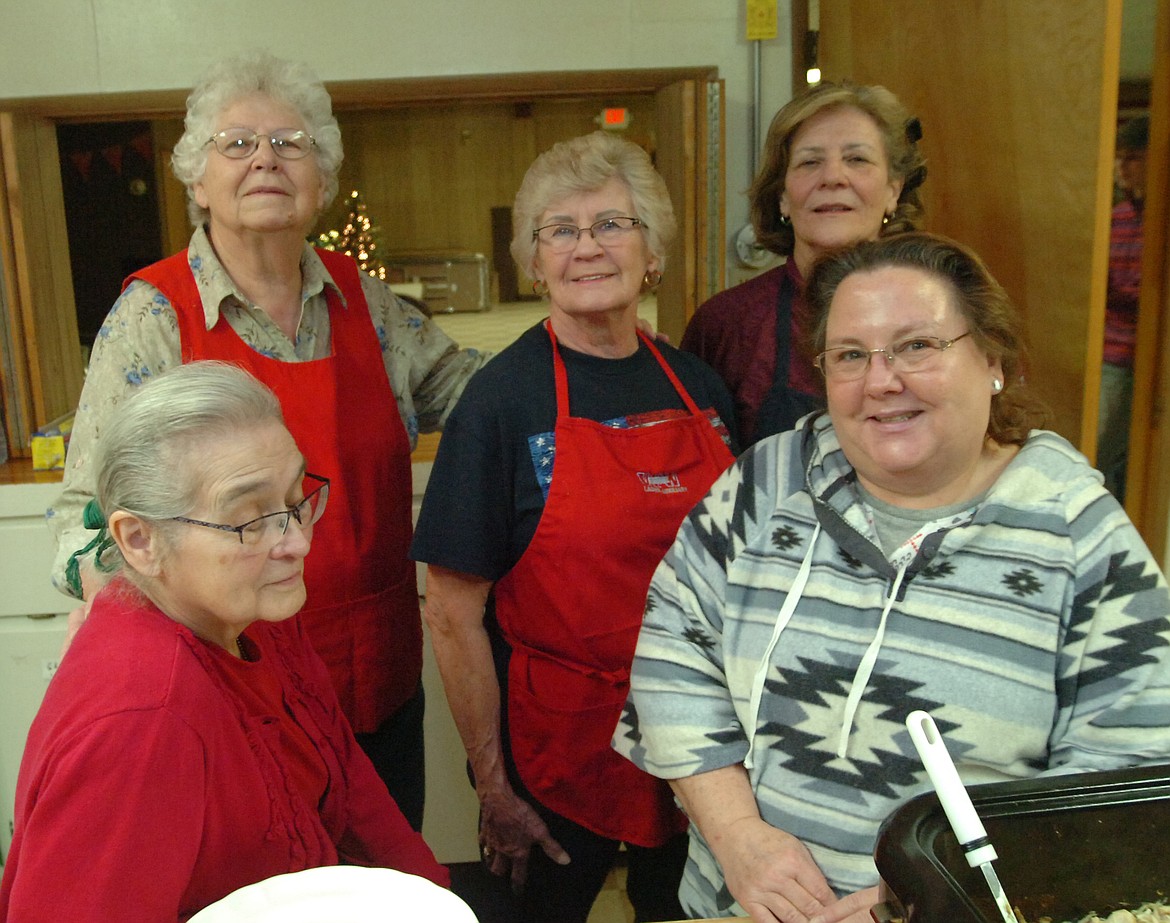 Ladies who are members of the Horse Plains VFW Post 3596 Auxiliary prepared an excellent meal last Saturday afternoon before the Quilts of Valor presentations at the VFW. Pictured, clockwise from left, Nora Verpoorten, Jan Eilschlager, Karen Royse, Sue Bartholomew and Deborah Davis. Volunteer members not pictured are Becky Powley and Linda Barnes.