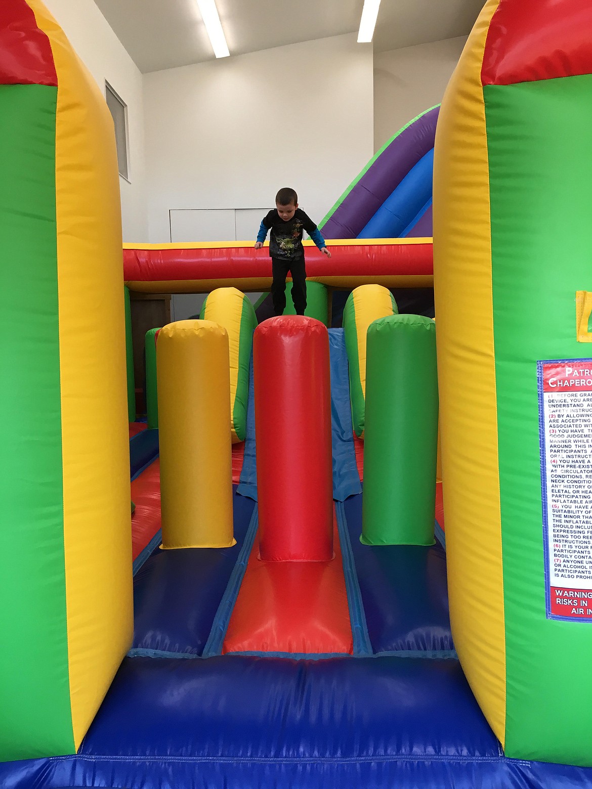 Photo by SHANNON MCNUTT
This bouncey was designed for smaller children. This young jumper caught air at the perfect time for grandma to take a photo.