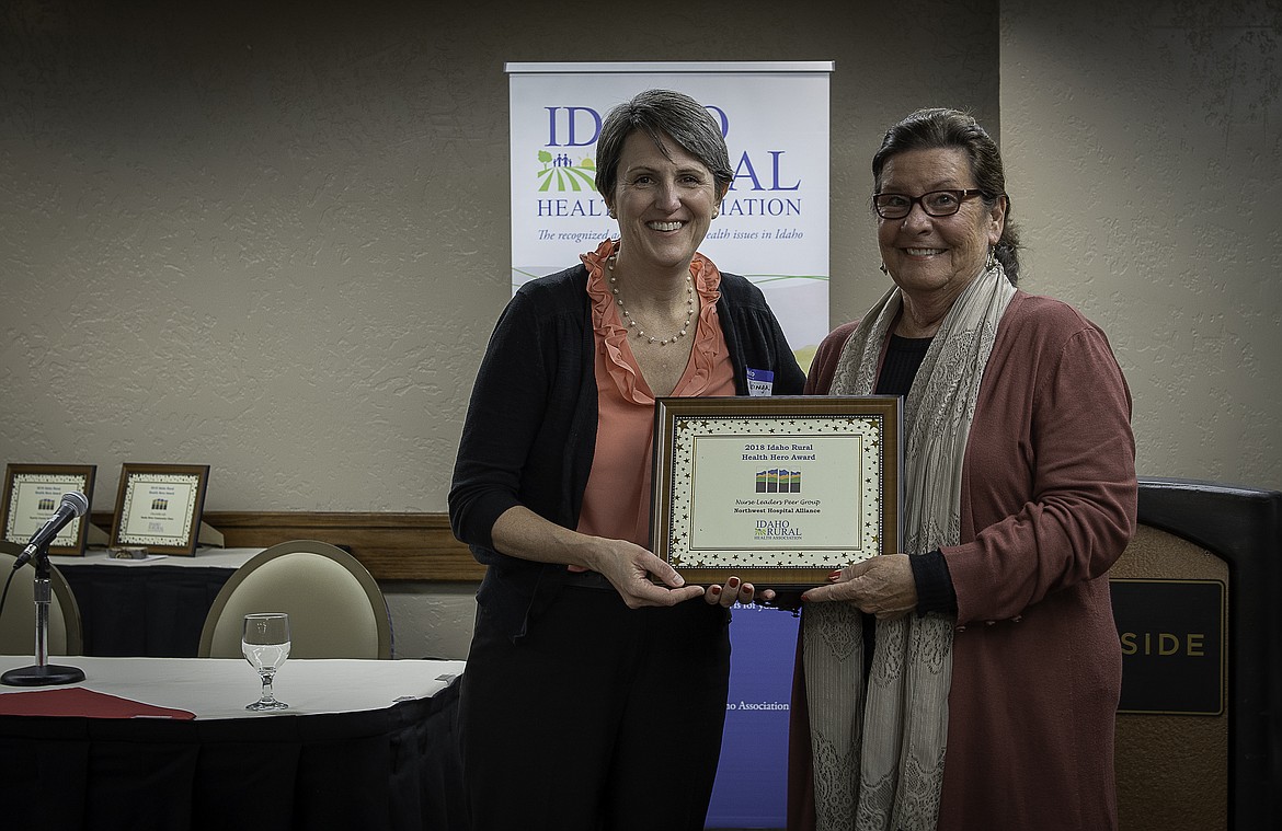 (Courtesy photo)
Tari Yourzek, right, recieved the Idaho Rural Health Hero Award at the Idaho Rural Health Association&#146;s annual meeting for 2018 as chairman of the Nurse Leaders Peer Group.