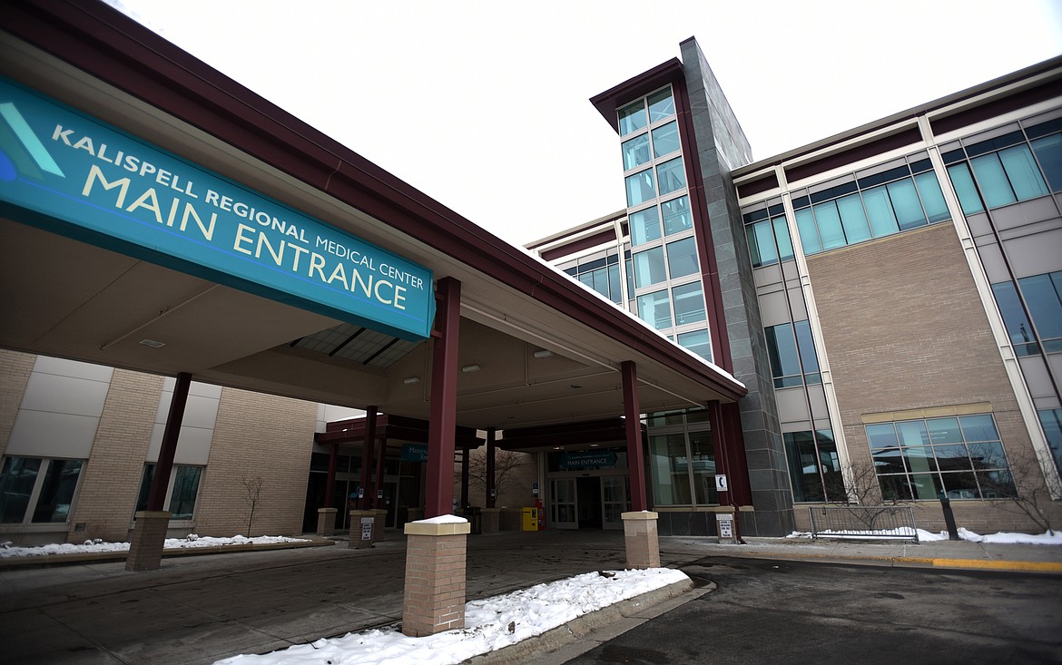 Exterior of the main entrance at Kalispell Regional Medical Center in 2016. (Brenda Ahearn/Daily Inter Lake)