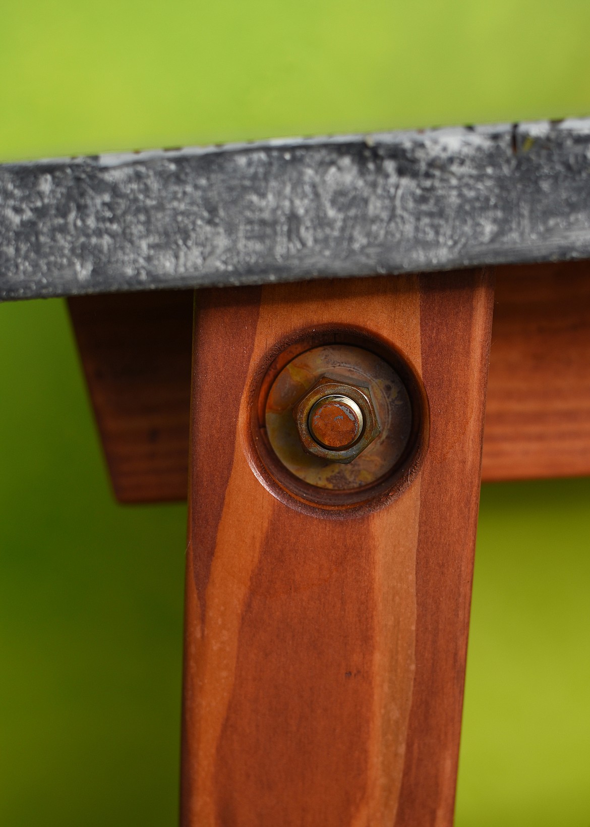 Detail of the industrial-style joints Trevor Osburn prefers for his custom furniture at V.O.I.D. Veer Off Industrial Designs, in downtown Kalispell.(Brenda Ahearn/Daily Inter Lake)