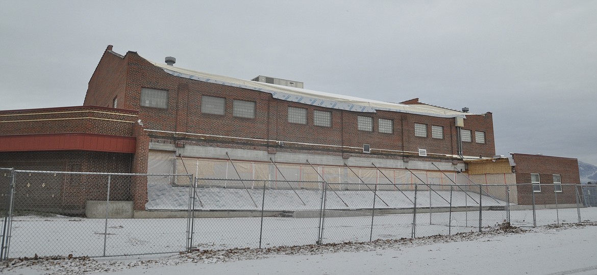 A portion of Linderman Elementary is reinforced to further secure the gym, which partially collapsed in January. (Ashley Fox/Lake County Leader)