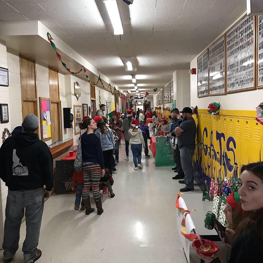 Families make their way through the many carnival activities that were set up by the Kellogg High School leadership class and KHS United Club.
