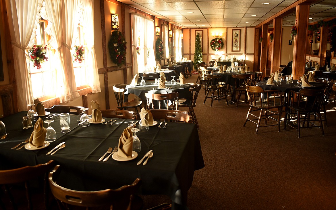 The new owners of the Bigfork Inn have changed the appearance of the dining room slightly with black tablecloths.