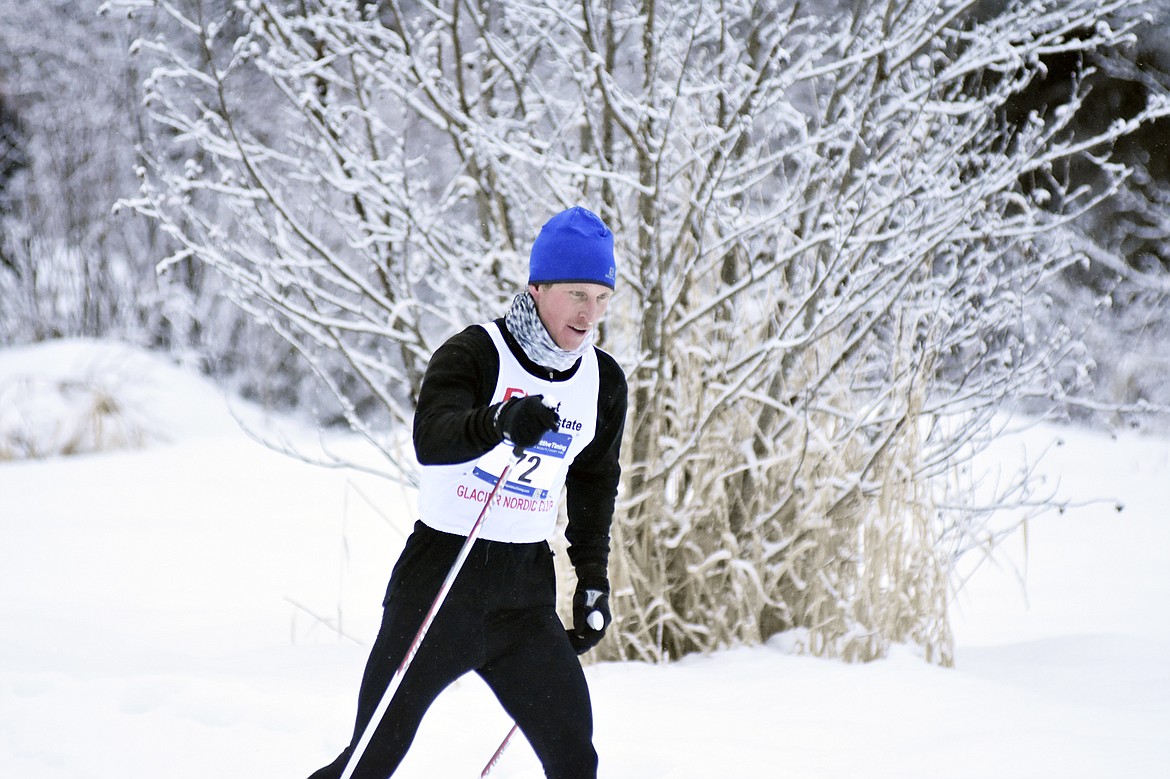 Brett Svetlik of Whitefish begins the second lap of the 10K classic at the annual Glacier Glide on Sunday at the Dog Creek Lodge and Nordic Center in Olney. (Heidi Desch/Whitefish Pilot)