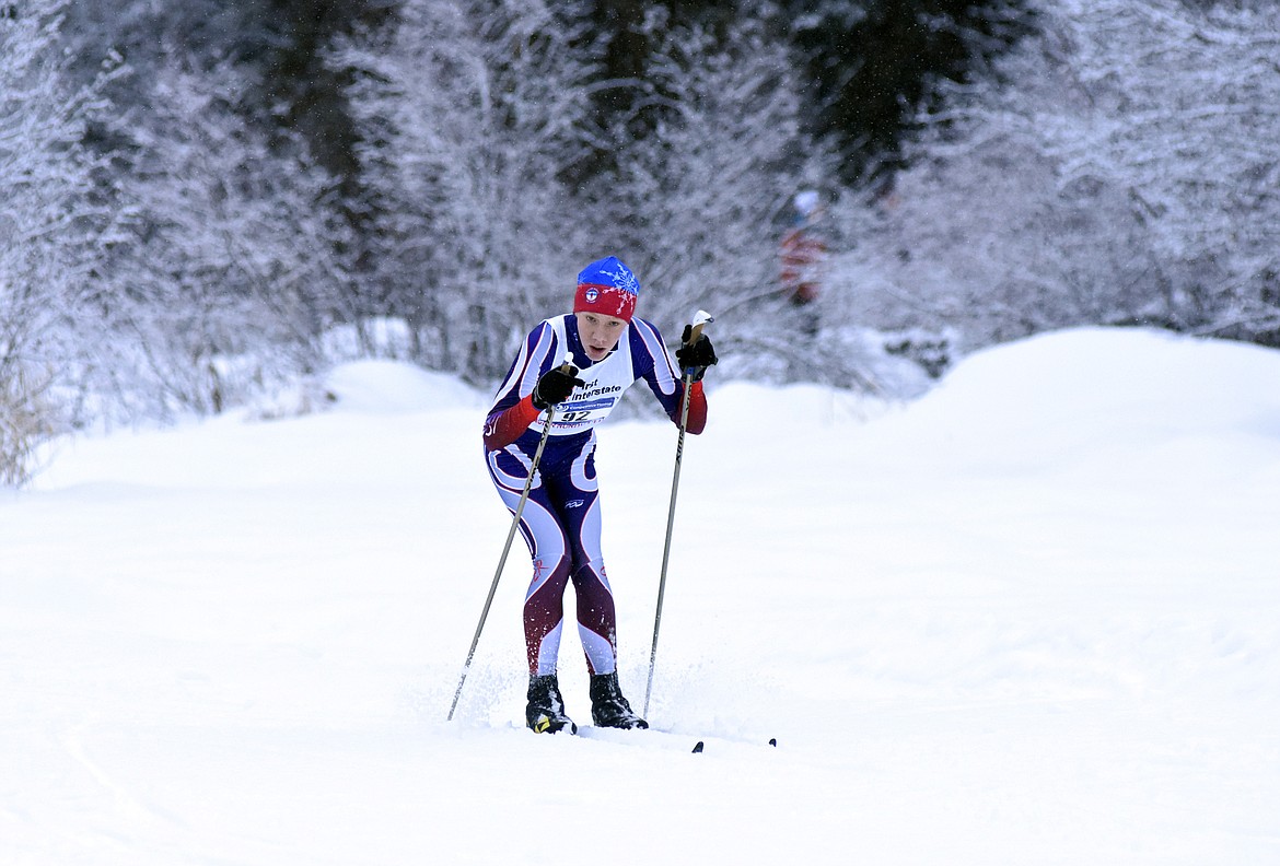 Jacob Henson of Whitefish begins the second lap of the 10K classic at the annual Glacier Glide on Sunday at the Dog Creek Lodge and Nordic Center in Olney. (Heidi Desch/Whitefish Pilot)