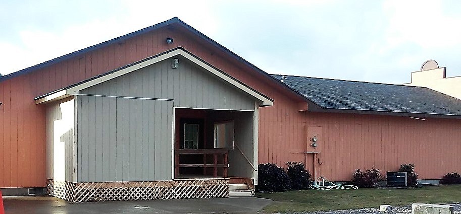 A NEW ADDITION was built onto the St. Regis Community Center and first used in December for the Mineral County Food Commodity Program. Glenn Koekpke helped get the addition built, with funds raised in large part by Patti Curtin. (Photo courtesy of Liz Gupton)