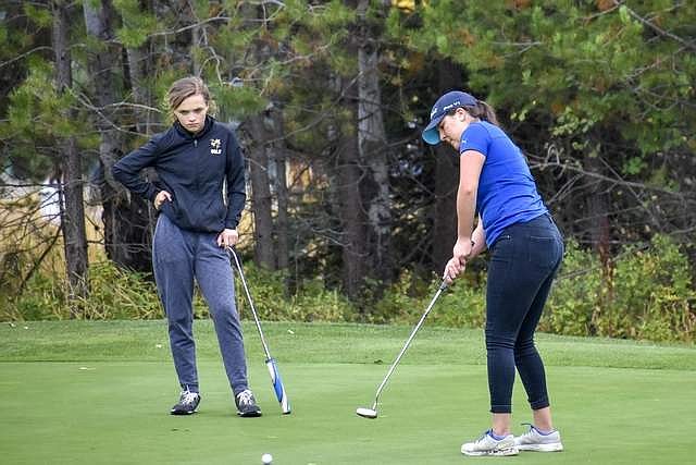 Libby senior Sammee Bradeen putts on the 9th hole during the Western &#145;A&#146; Divisional at Cabinet View Golf Club Sept. 21. (Ben Kibbey/The Western News)