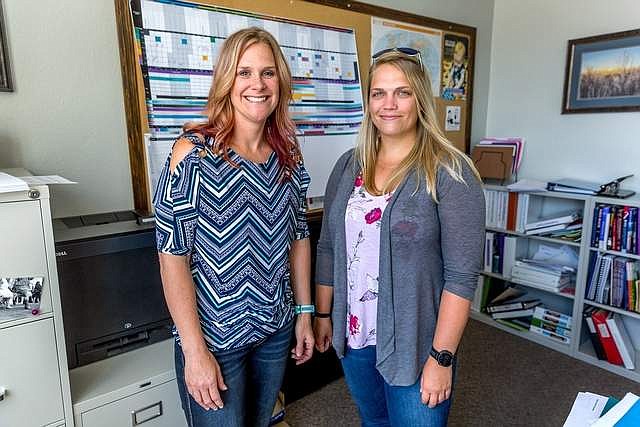 Amy Fantozzi, manager of Lincoln County&#146;s behavioral health network, and Jennifer McCully, the county&#146;s public health manager, stand in McCully&#146;s office in Libby July 11. The two have been key in helping the county respond to the closing of Western Montana Mental Health Center&#146;s Libby office at the start of 2018. Their efforts have included leading a coalition of local mental health care and related service providers. (John Blodgett/The Western News)