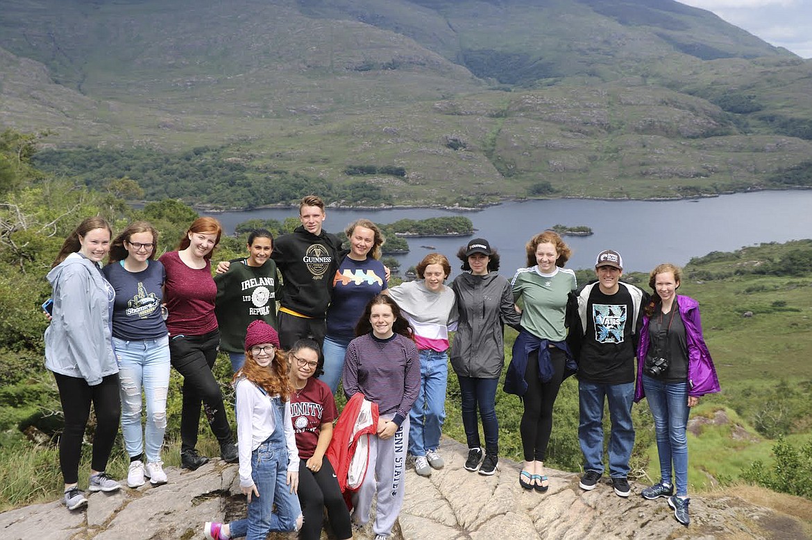 Students participating in the 2018 Irish Life Experience pose at Ladies View in County Kerry. (Photo courtesy Taryn Harrison)