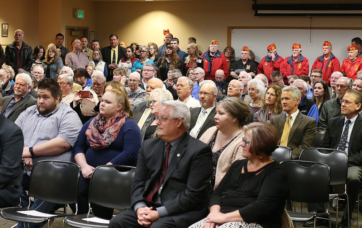Nearly 200 people attended the swearing-in ceremony for six newly elected Kootenai County officials on Monday morning at the Kootenai County Courthouse.