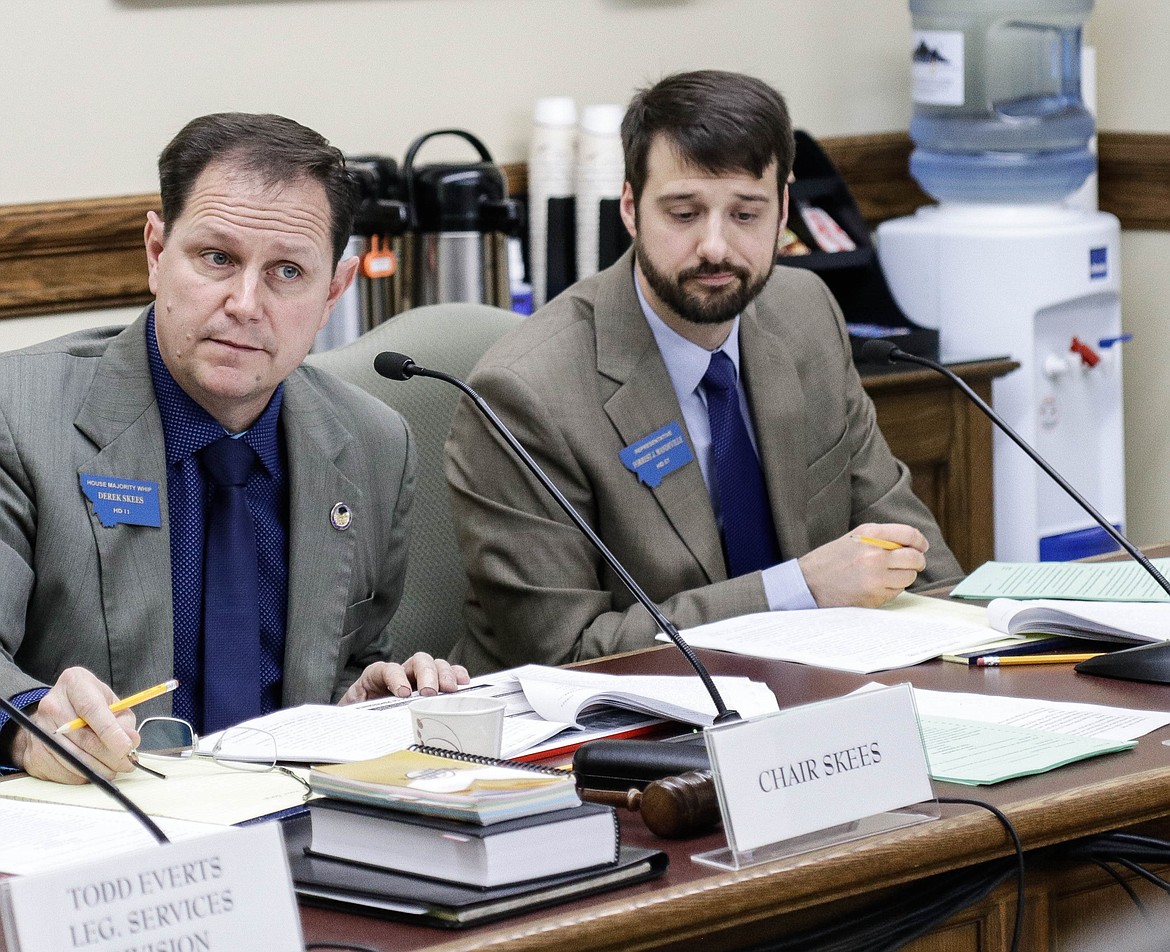 Rep. Derek Skees, R-Kalispell, chair of the House Rules Committee, listens to the debate over &#147;blast&#148; motion proposed changes on Jan. 8, 2019. Photo by Shaylee Ragar/UM Community News Service