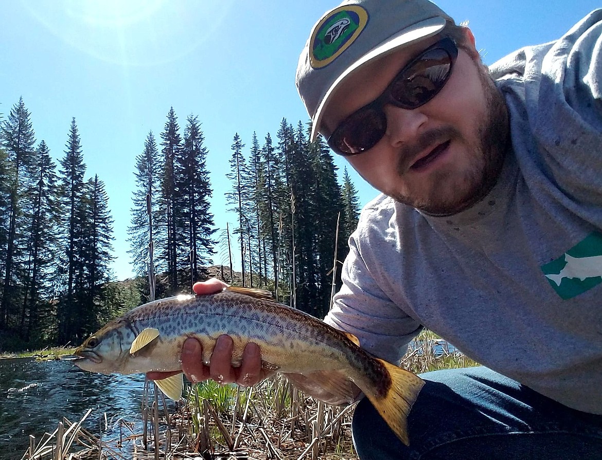 THOMAS LAMPHEAR/Courtesy
Thomas Lamphear, who operates a fly tying business in Kamiah, has developed his own streamer patterns, called Idaho Flatwings, to fish tiger trout at Deer Creek Reservoir.